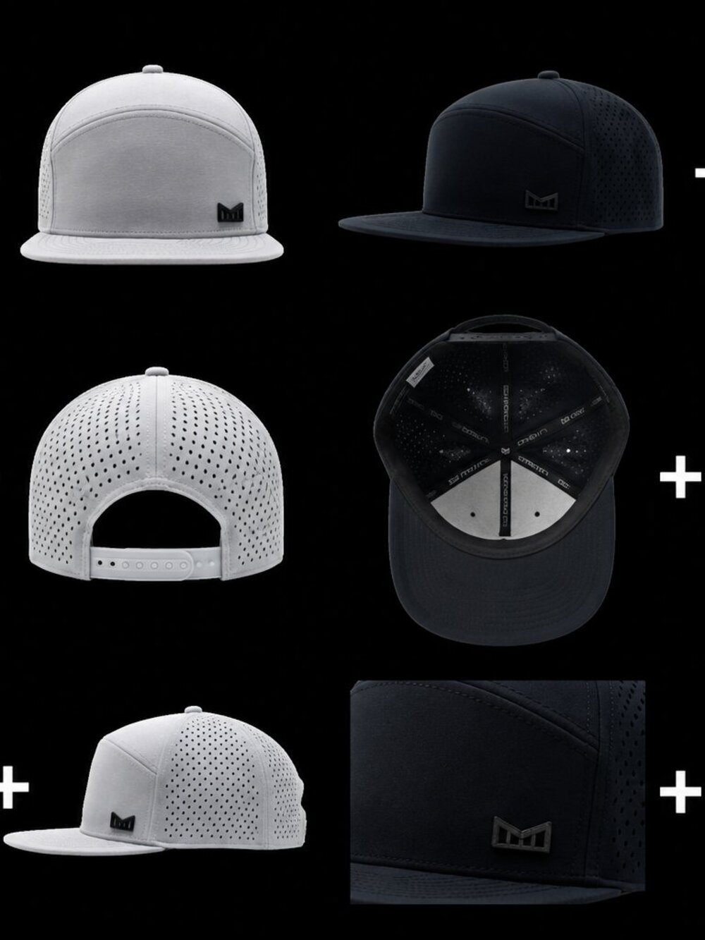 BUNDLE 2 New Mens Melin Trenches Icon Hydro Black Grey sz XL Snapback Hat